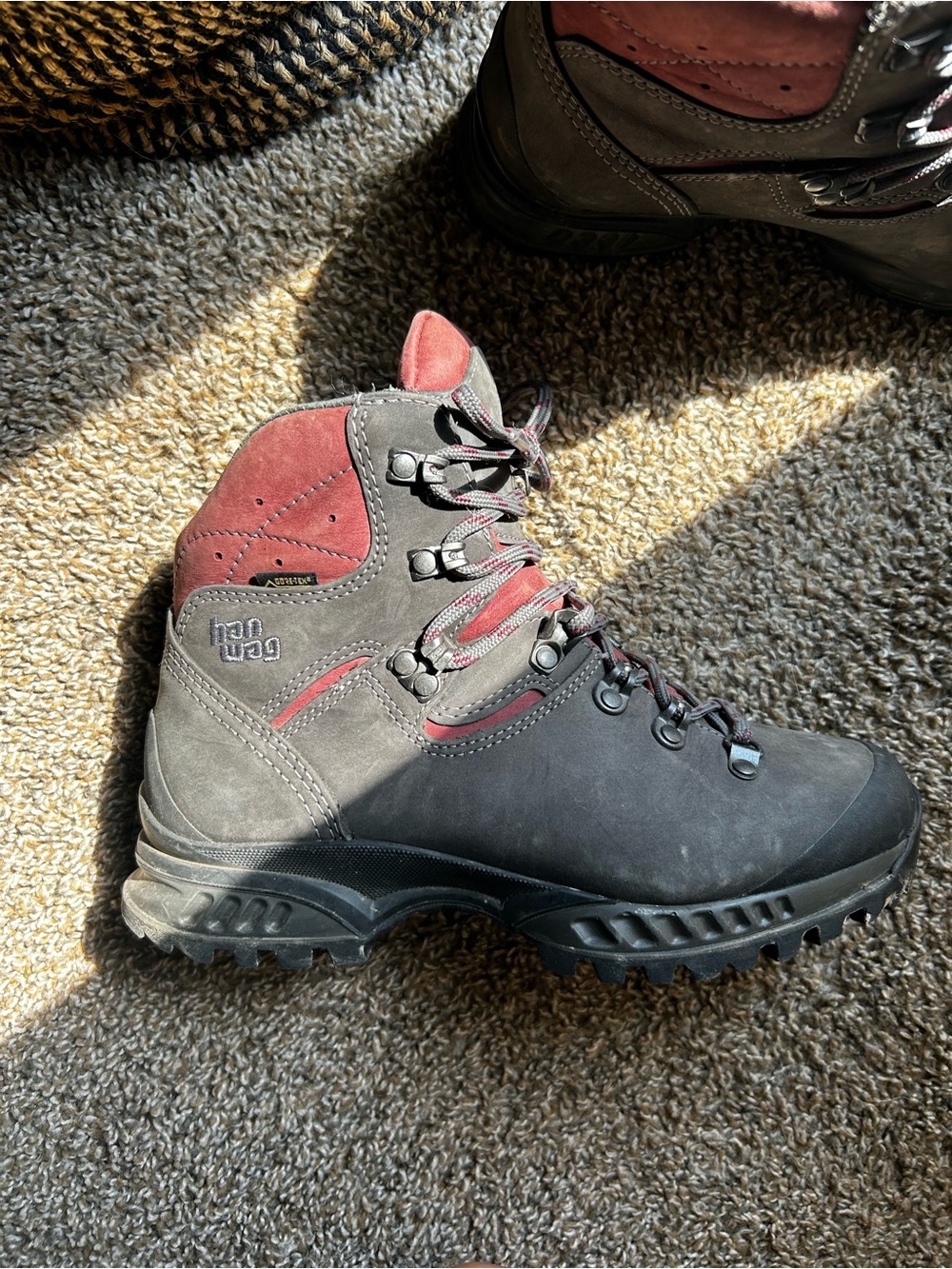 HANWAG Women's Brown and Burgundy Waterproof Hiking Boots